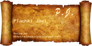 Plachki Joel névjegykártya